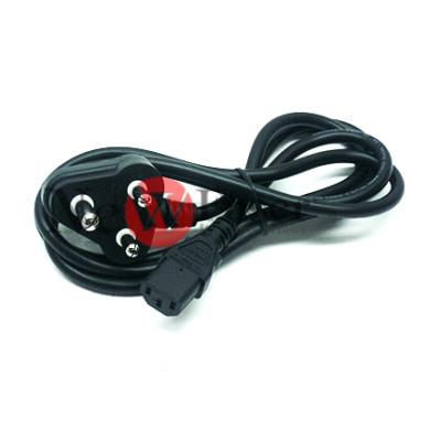 8121-0564 Power cord (Black) - 2.0m (6.6ft) long - Has straight (F) C13 receptacle (For 240V in India)