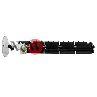 C6455-60056 Pivot and feed roller assembly - Includes pivot and shaft with 4 rollers, gears, encoder disk, bearings - Feeds the media under the carriage assembly and print cartridges