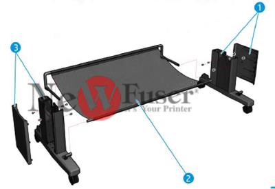 CR357-67064 Basket output tray assembly (updated to include T9x0/Tx500 Stand) Where paper rest after it has been printed