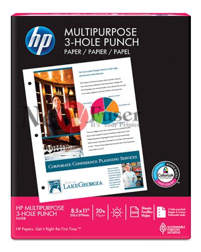 HPM113H HP Multipurpose Paper - A size (8.5 x 11-inches), 3 hole - 500 sheets