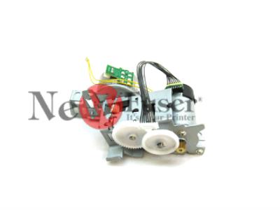 RG5-7842-000CN Rotary drive assembly - Includes the carousel rotating motor (DCM703), toner cartridge drive motor (PM705), developing rotary stopper solenoid (SL93), bracket, and gears