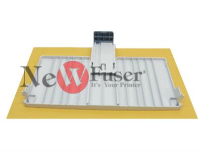 RM1-2035-000CN Paper input tray assembly - Includes the fold-down tray, paper stop, and tray extender - Mounts to the bottom of the opening on the front cover assembly