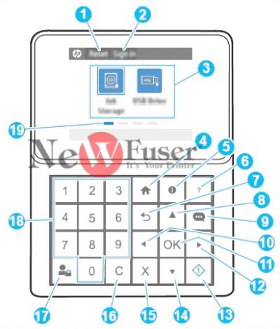 RM2-6582-000CN Control Panel Assembly for HP Color Laserjet Enterprise M552 M553 M554 M555 and similar models.